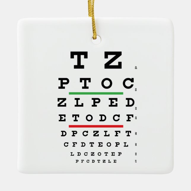 Eye Chart Christmas Ornament (Front)