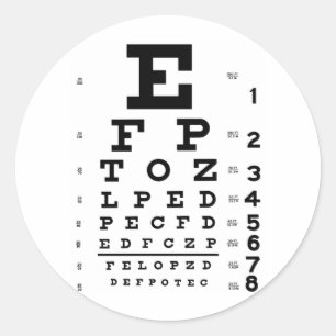 Eye Chart Classic Round Sticker