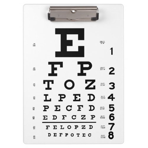 Eye Chart Clipboard