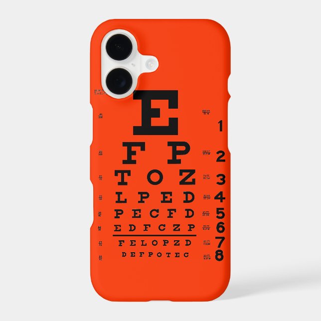 Eye Chart Customizable background color phone case (Back)