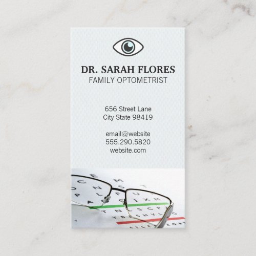 Eye Chart Exam  Eye Icon Business Card