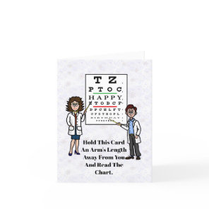Eye Chart Exam Funny Birthday Card