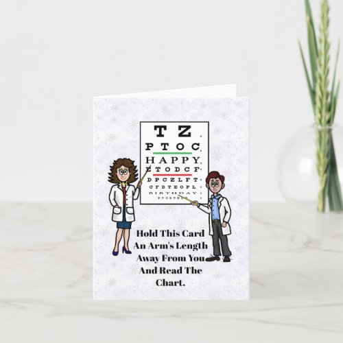 Eye Chart Exam Funny Birthday Card