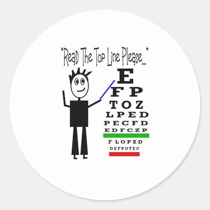Eye Chart Eye Doctor Design Gifts Round Sticker