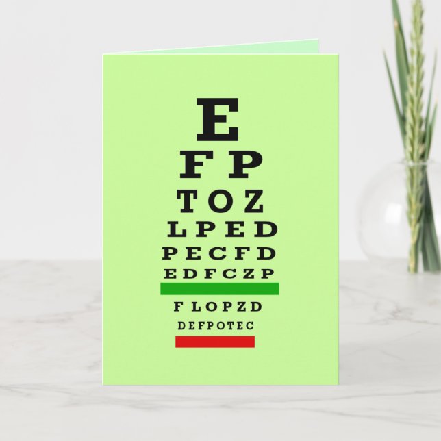 EYE CHART Gifts Letterpress Thank You Card (Front)