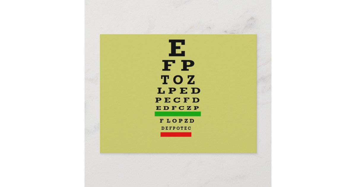 EYE CHART Gifts Postcard Zazzle
