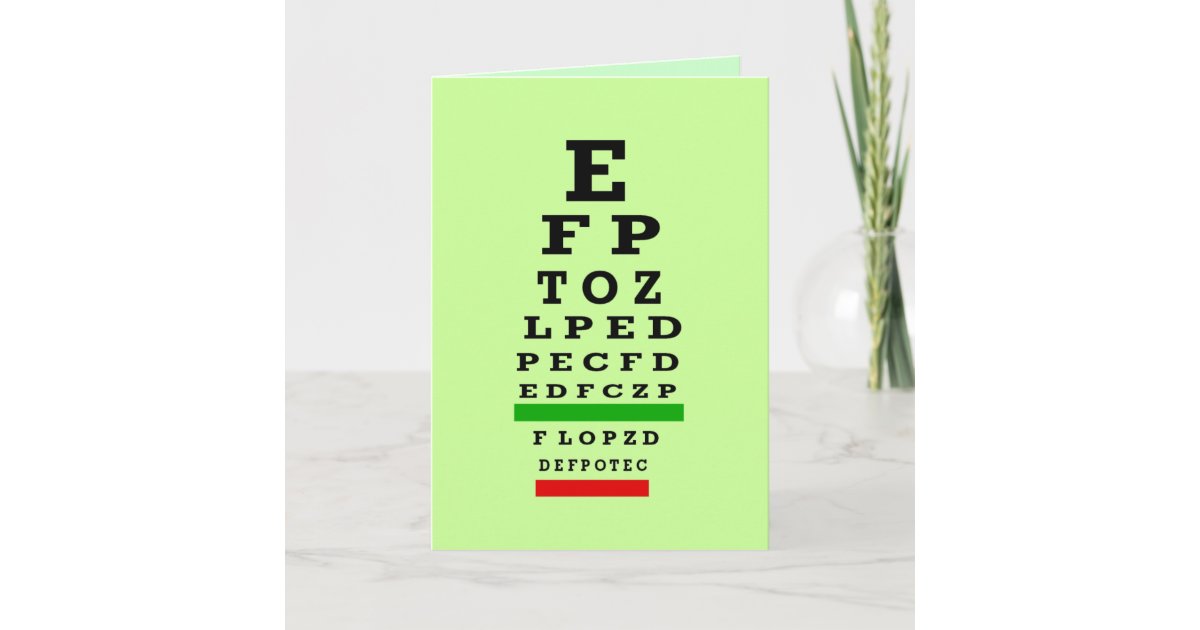 EYE CHART Gifts Thank You Card Zazzle