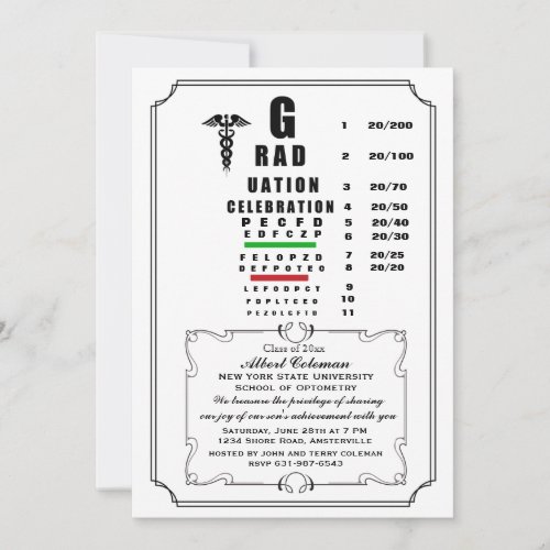 Eye Chart Graduation Invitation