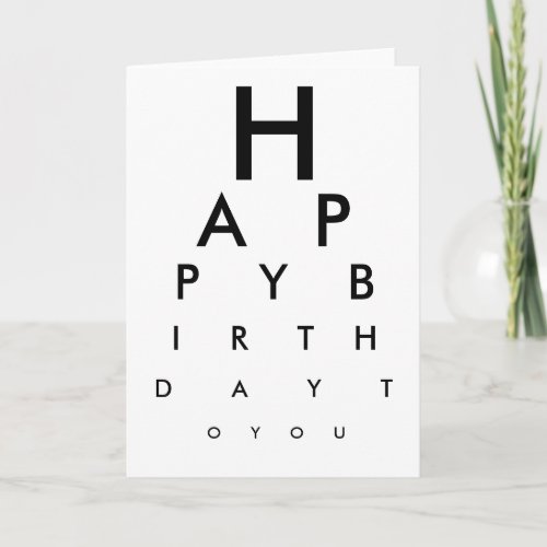 Eye Chart Happy Birthday Card