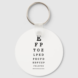 EYE CHART - Humor WTF RU READING Keychain