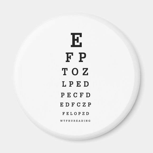 EYE CHART - Humor WTF RU READING Magnet (Front)