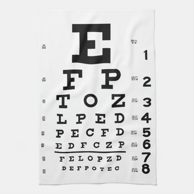 Eye Chart Kitchen Towel (Vertical)
