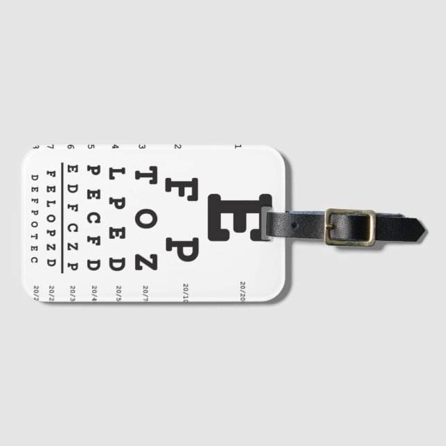 Eye Chart Luggage Tag (Front Horizontal)