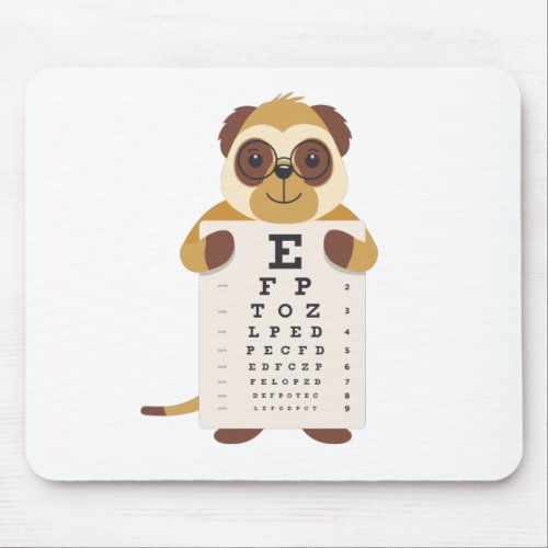Eye chart meerkat mouse pad