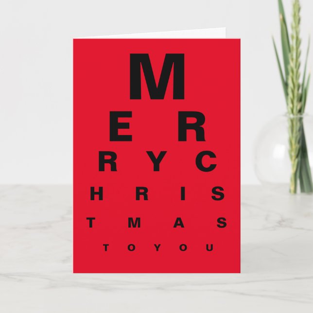 Eye Chart Merry Christmas Card (Front)