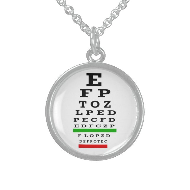 Eye Chart Necklace or Pendant (Front)