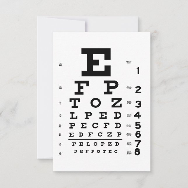 Eye Chart Optometrist card (Front)