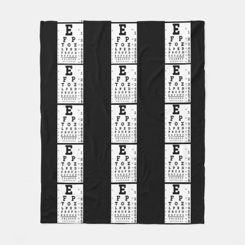 Eye Chart Optometrist Fleece Blanket