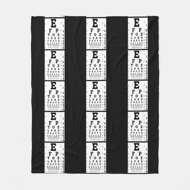 Eye Chart Optometrist Fleece Blanket (Front)