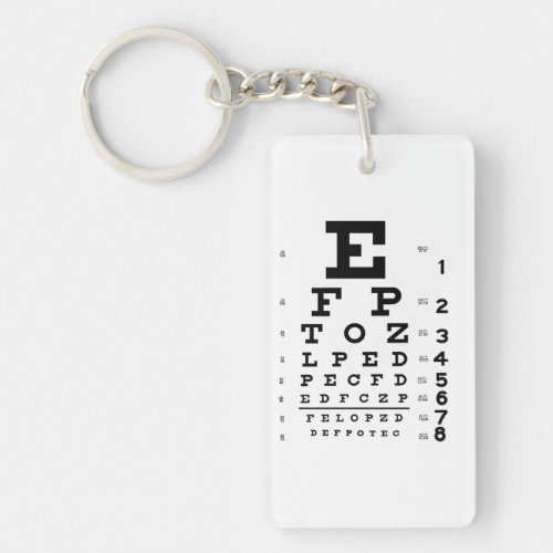 Eye Chart Optometrist Key Chain