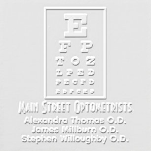 Eye Chart Optometrist Opthamologist Clinic Name Embosser