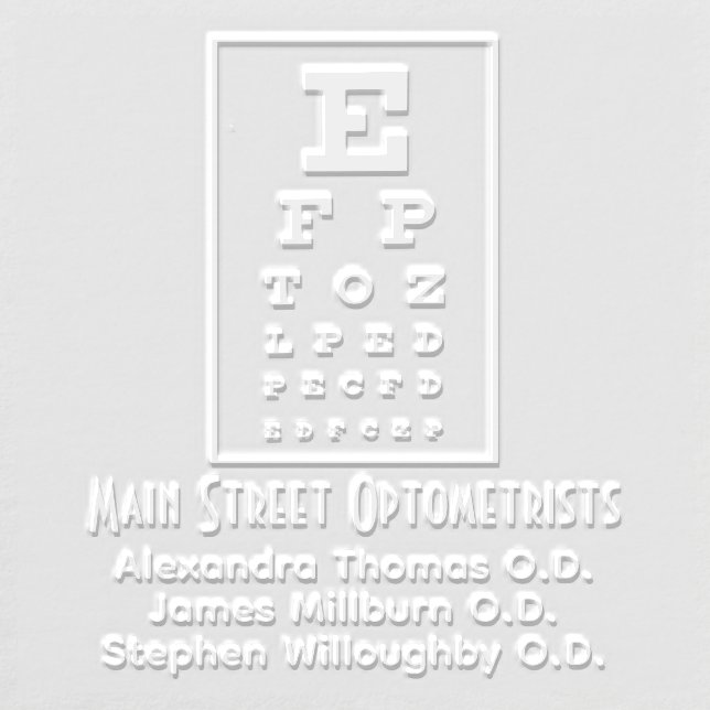 Eye Chart Optometrist Opthamologist Clinic Name Embosser (Design)