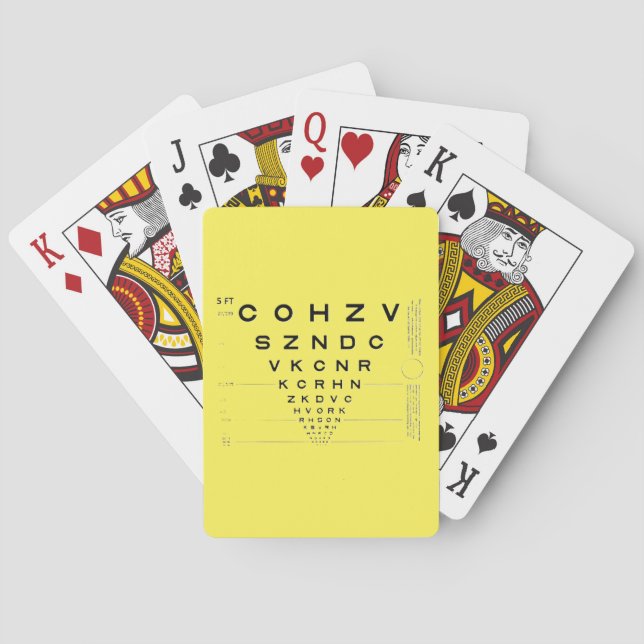 Eye Chart Optometrist  Poker Cards (Back)