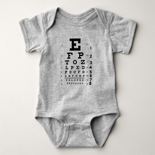 Eye Chart Optometrist T-shirt Baby Bodysuit (Front)