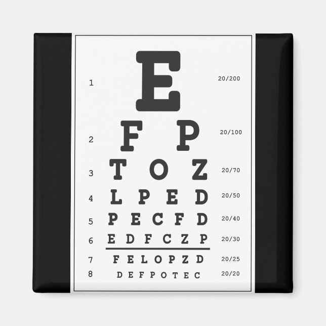 Eye Chart Refrigerator Magnet (Front)