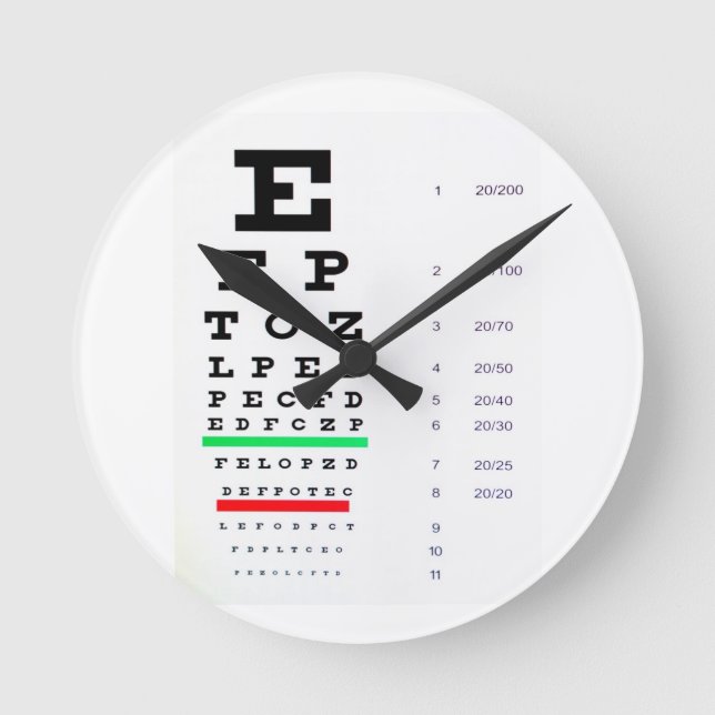 Eye Chart Round Clock (Front)