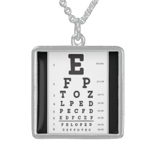 Eye Chart  Sterling Necklace