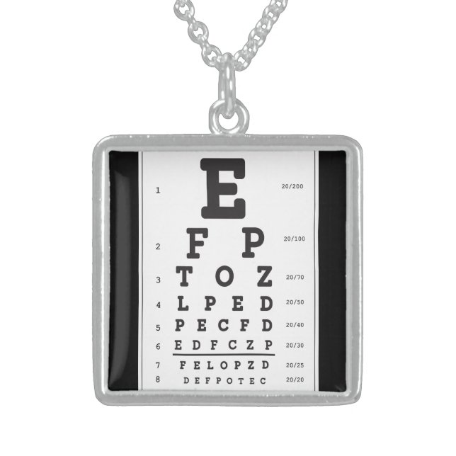 Eye Chart  Sterling Necklace (Front)
