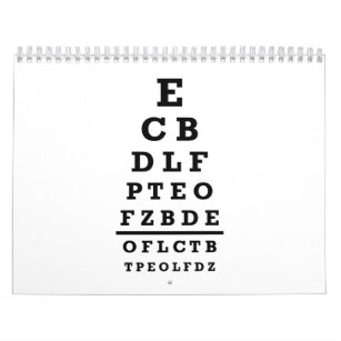 Eye chart test calendar