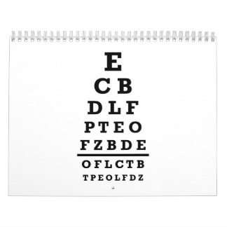 Eye chart test calendar