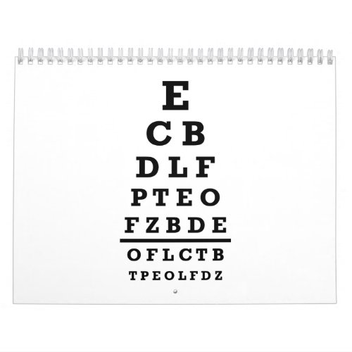Eye chart test calendar