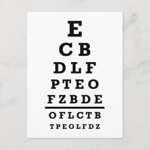 Eye chart test postcard
