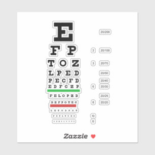 Eye Chart-Themed Optometry Design Spiral Sticker
