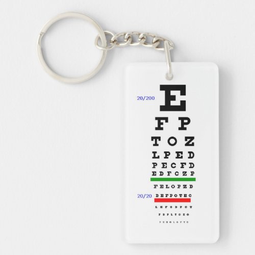 Eye Chart with Eyeballs background Keychain