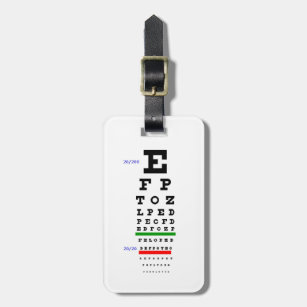 Eye Chart with Eyeballs background Luggage Tag