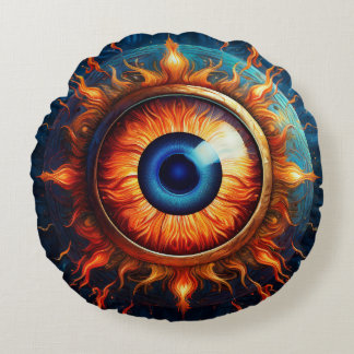 Eye conjin who sees everything round pillow