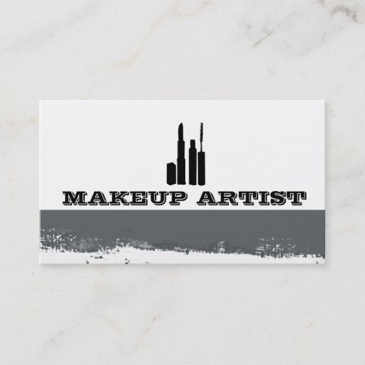 Customizable Eye Cosmetics Abstract Gray White with Splatters Business Cards