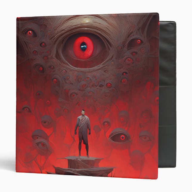 Eye Creatures Surreal Horror Art 3 Ring Binder (Front/Inside)
