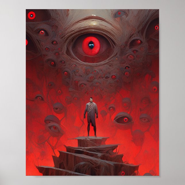 Eye Creatures Surreal Horror Art Poster (Front)