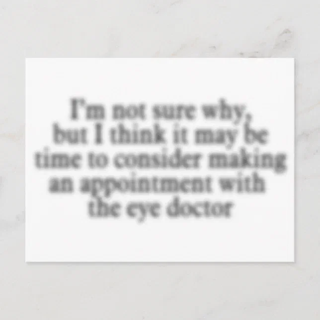 Eye doctor annual exam reminder post card Zazzle