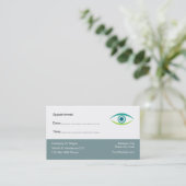 Eye Doctor Appointment Reminder Business Cards (Standing Front)