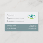 Eye Doctor Appointment Reminder Business Cards (Front)