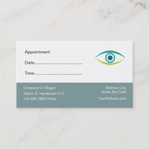 Eye Doctor Appointment Reminder Business Cards Zazzle