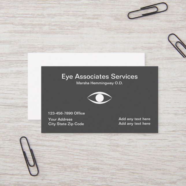 Eye Doctor Business Cards Design Template (Front/Back In Situ)