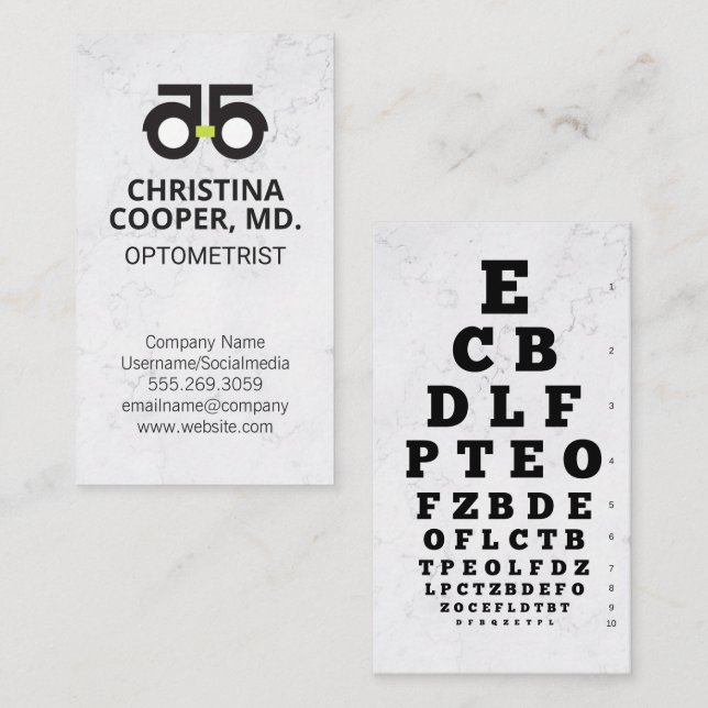 Eye Doctor | Eye Exam | Optometrist Business Card (Front/Back)