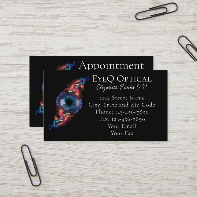 Eye Doctor | Eye Exam | Optometrist Business Card (Front/Back In Situ)